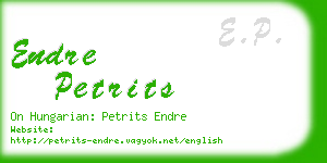 endre petrits business card